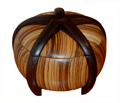 Vessel #2 zebrawood body and wenge legs