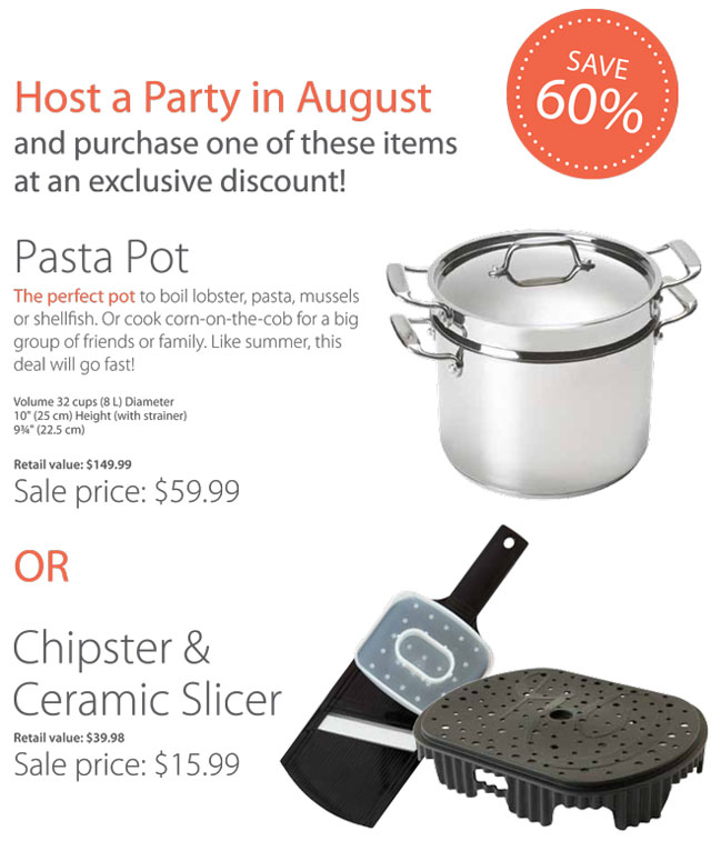 August Hostess Specials Epicure Selections