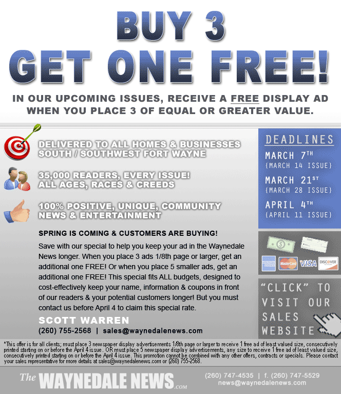 receive a free display ad when you place 3 of equal or greater value. receive a free display ad when you place 3 of equal or greater value.