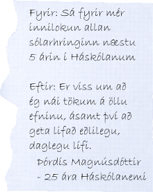 Umsögn Þórdísar Magnúsdóttur