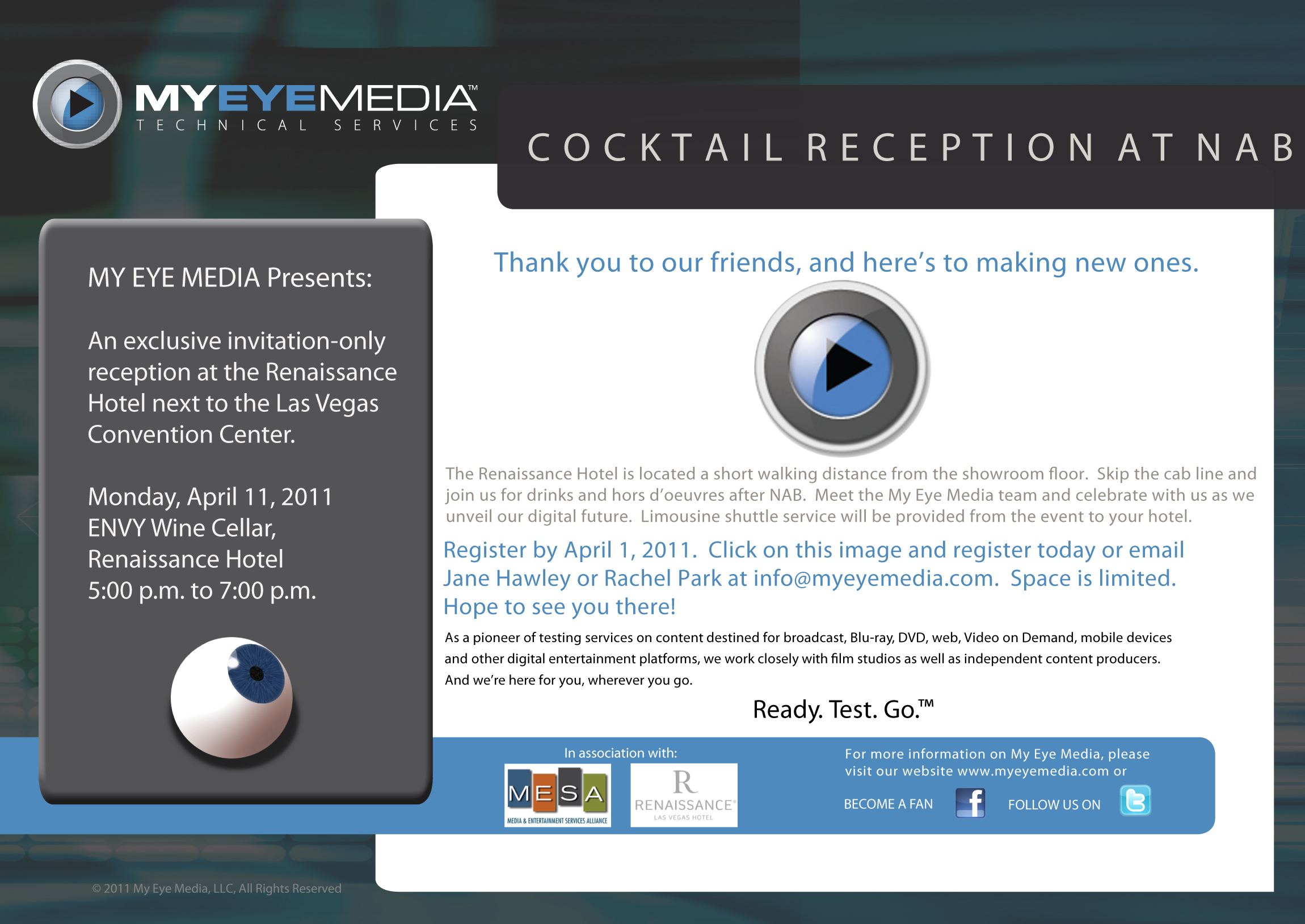 Invitation to MEM Cocktail Reception at NAB