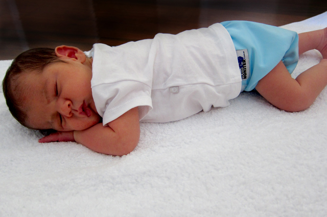 Newborn in a Cloth Nappy