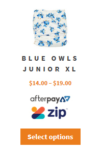 Blue Owls XL Cloth Nappy
