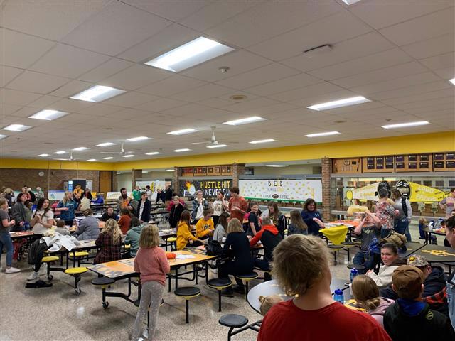 Fall Fest activities in cafeteria