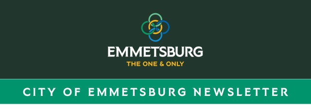 "City of Emmetsburg" newsletter header image with logo