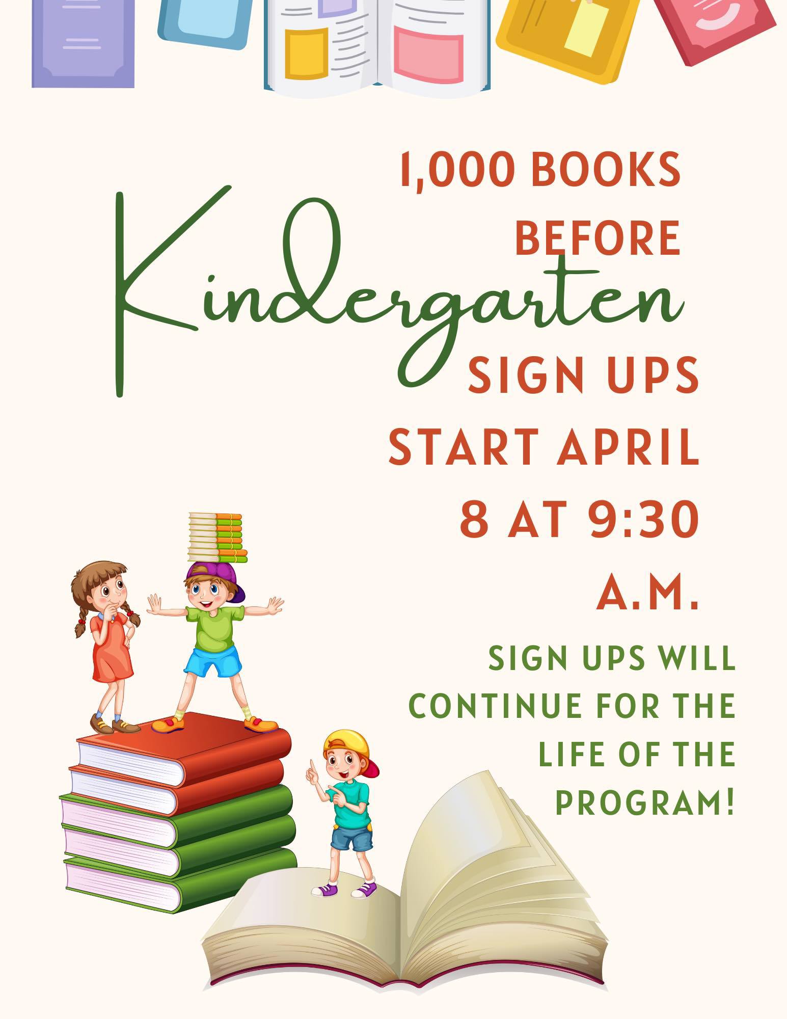 "1000 Books Before Kindergarten" Program Flyer