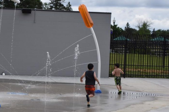 Photo of cattail splash pad water features