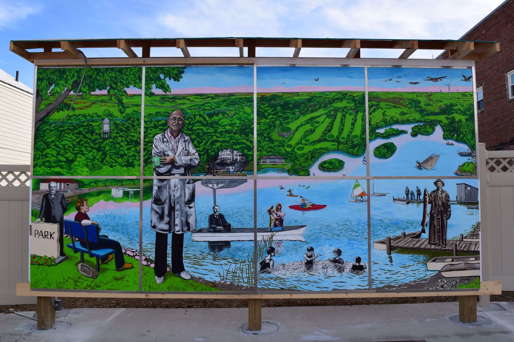 Photo of Five Island Lake mural in downtown Emmetsburg