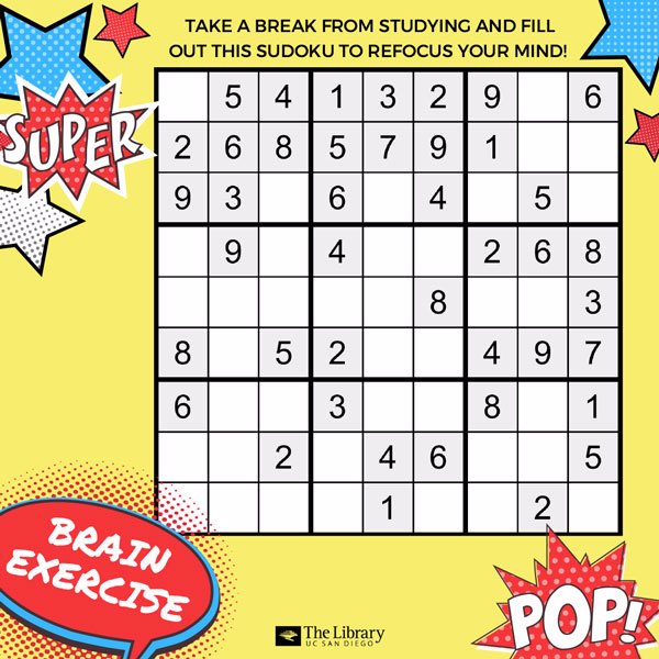 Download comic effects themed Sudoku puzzle