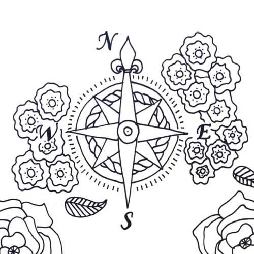 Download compass-themed coloring page.