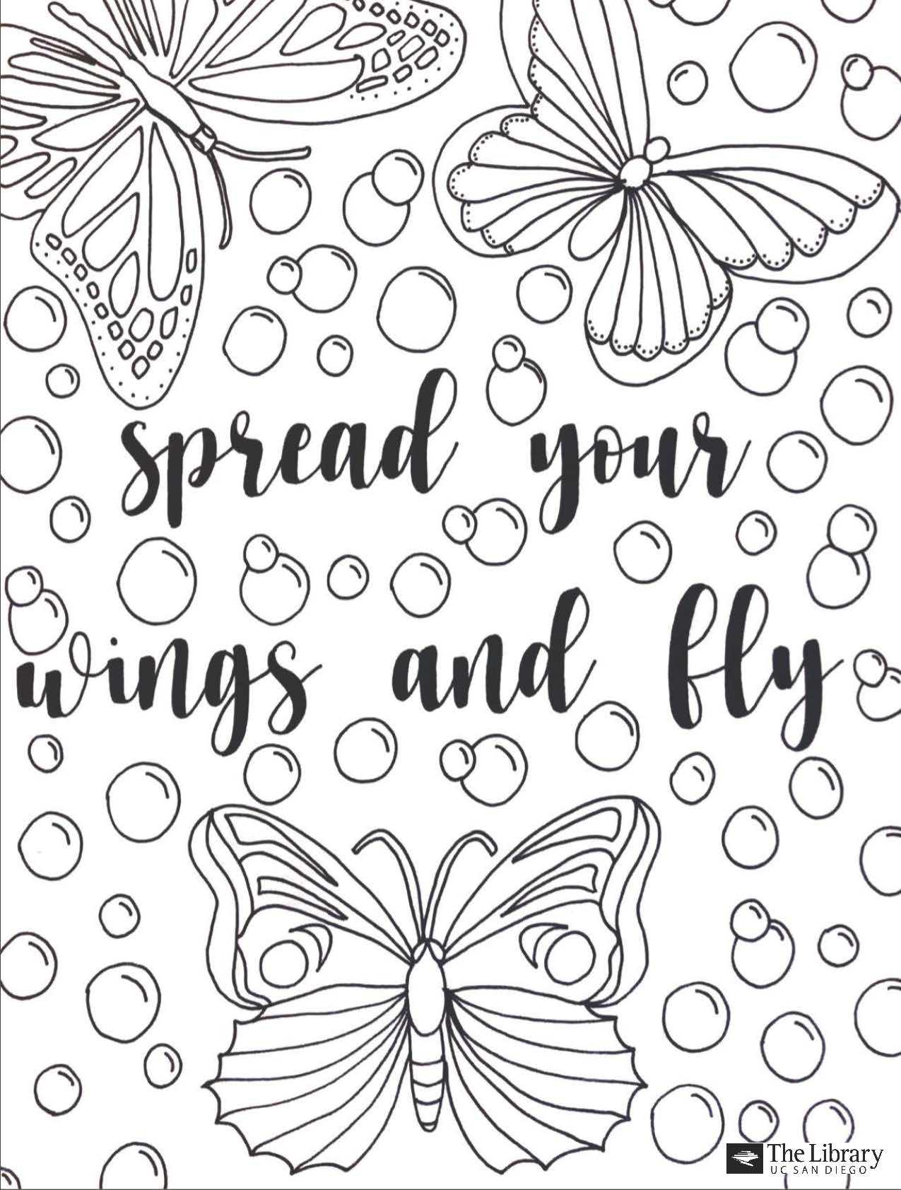 Download "Spread Your Wings and Fly" coloring page.