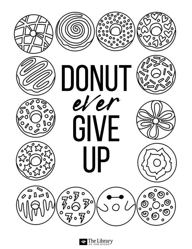 Link to download Donut ever Give Up coloring page.