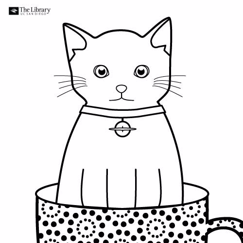 Download Kit-Tea themed coloring page.  