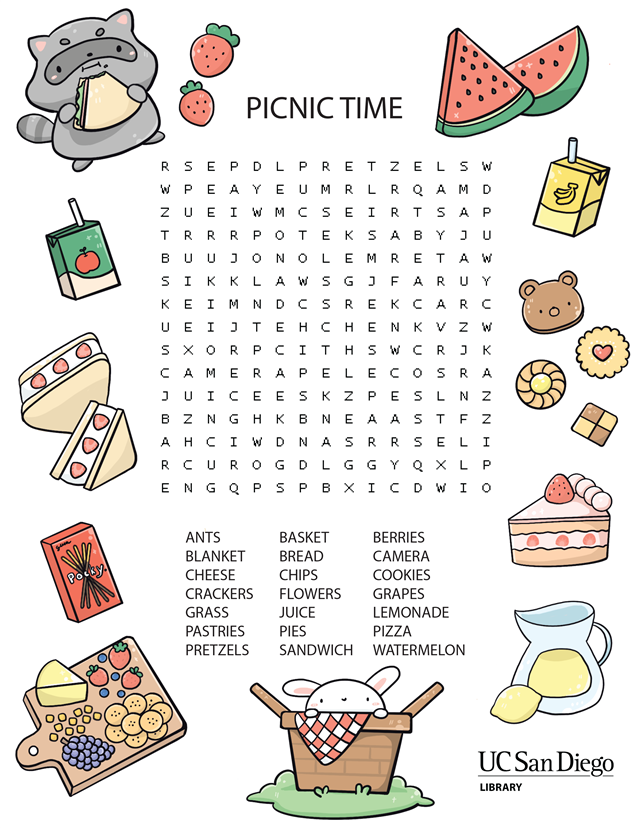 A picnic time word search.