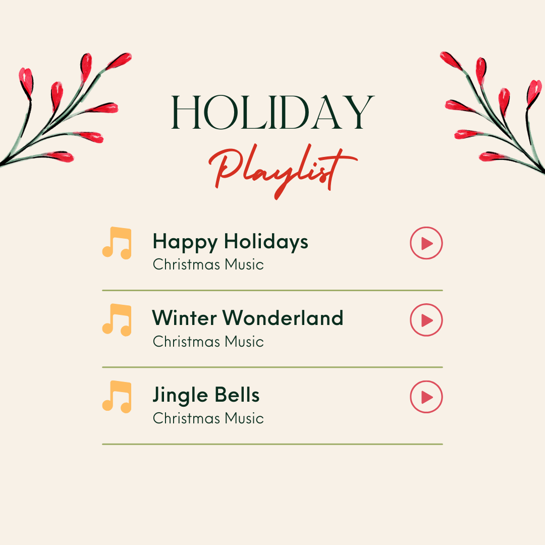 A holiday themed playlist on Spotify.