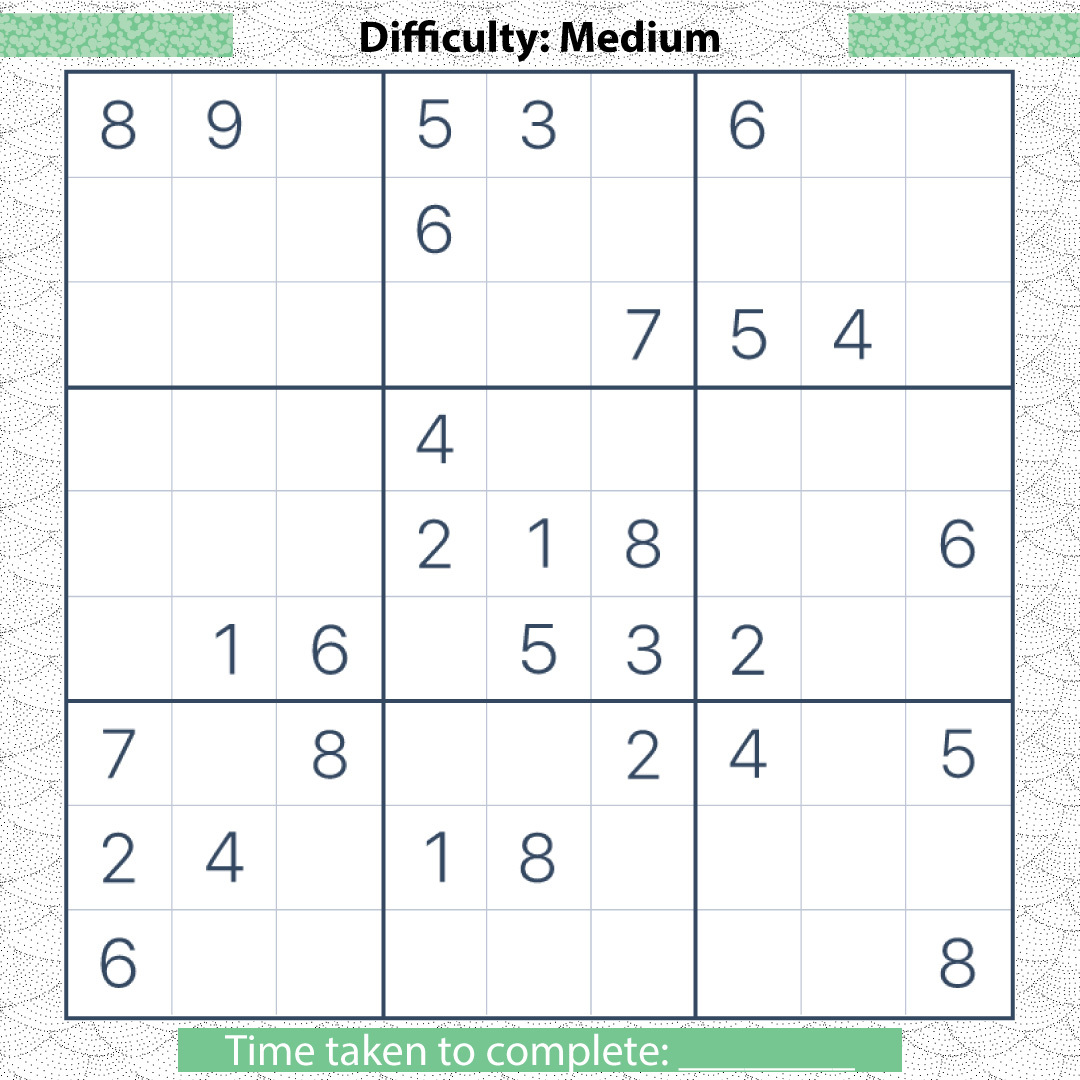 A sudoku puzzle.