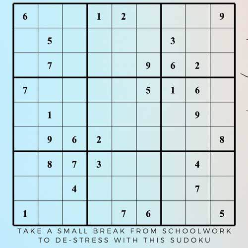 A sunset sudoku puzzle.