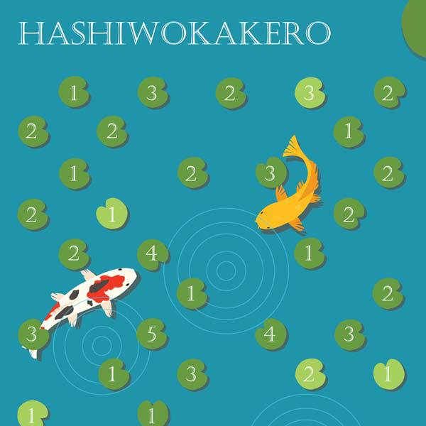 A Hashiwokakero puzzle.