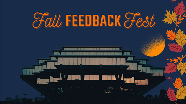 A Fall Feedback Fest graphic displaying info.