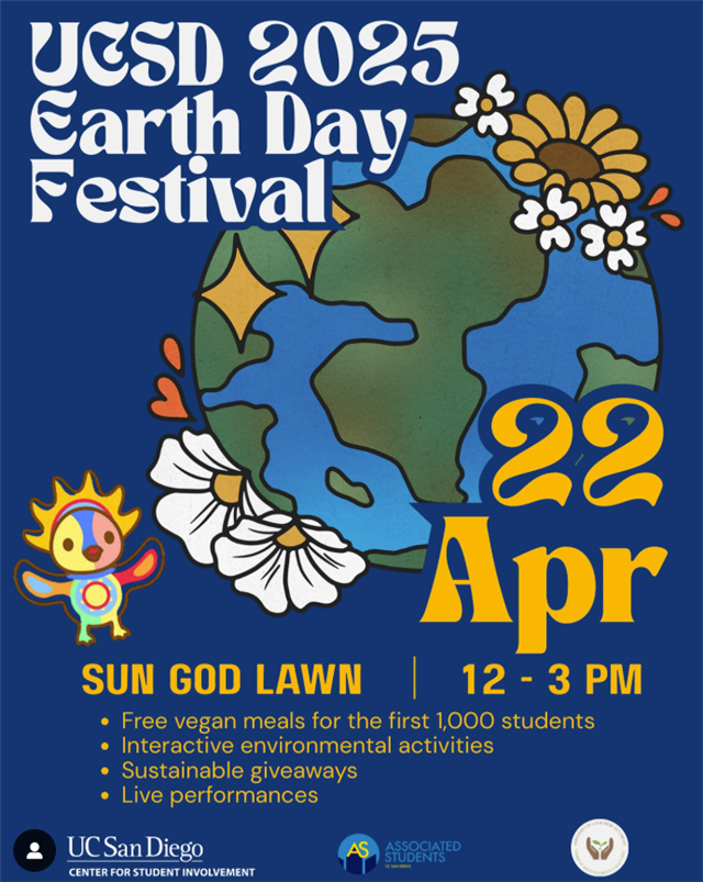 A flyer for UCSD 2205 Earth Day Festival.