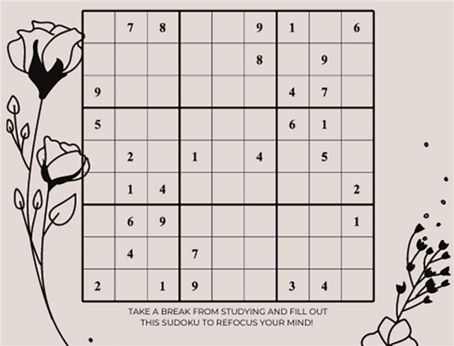 A sudoku puzzle.