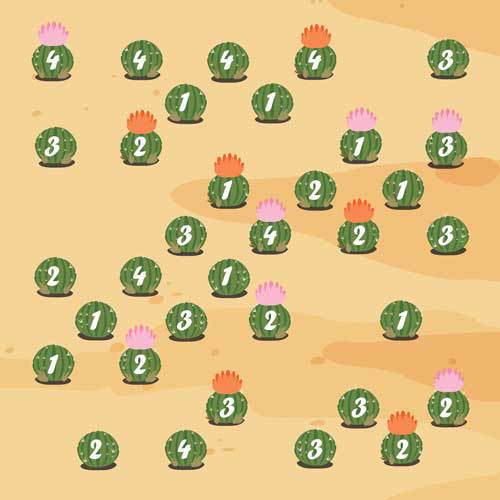A graphic of a hashi cactus puzzle.