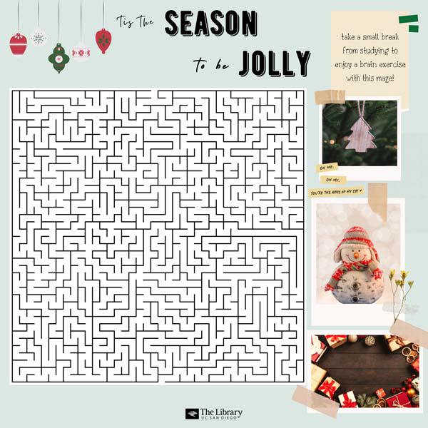 A graphic of a holiday maze.