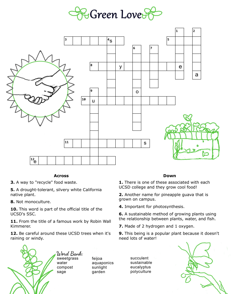 A Green Love themed crossword puzzle