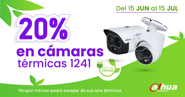¡Súper 20% dto. en cámaras térmicas DAHUA serie 1241!