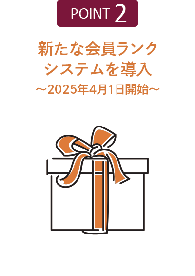 ポイント２新たな会員ランクシステムを導入 2025年4月1日開始