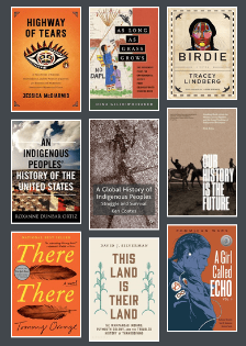 Book covers 9 books listed as Indigenous People's Day Reading Guide books.