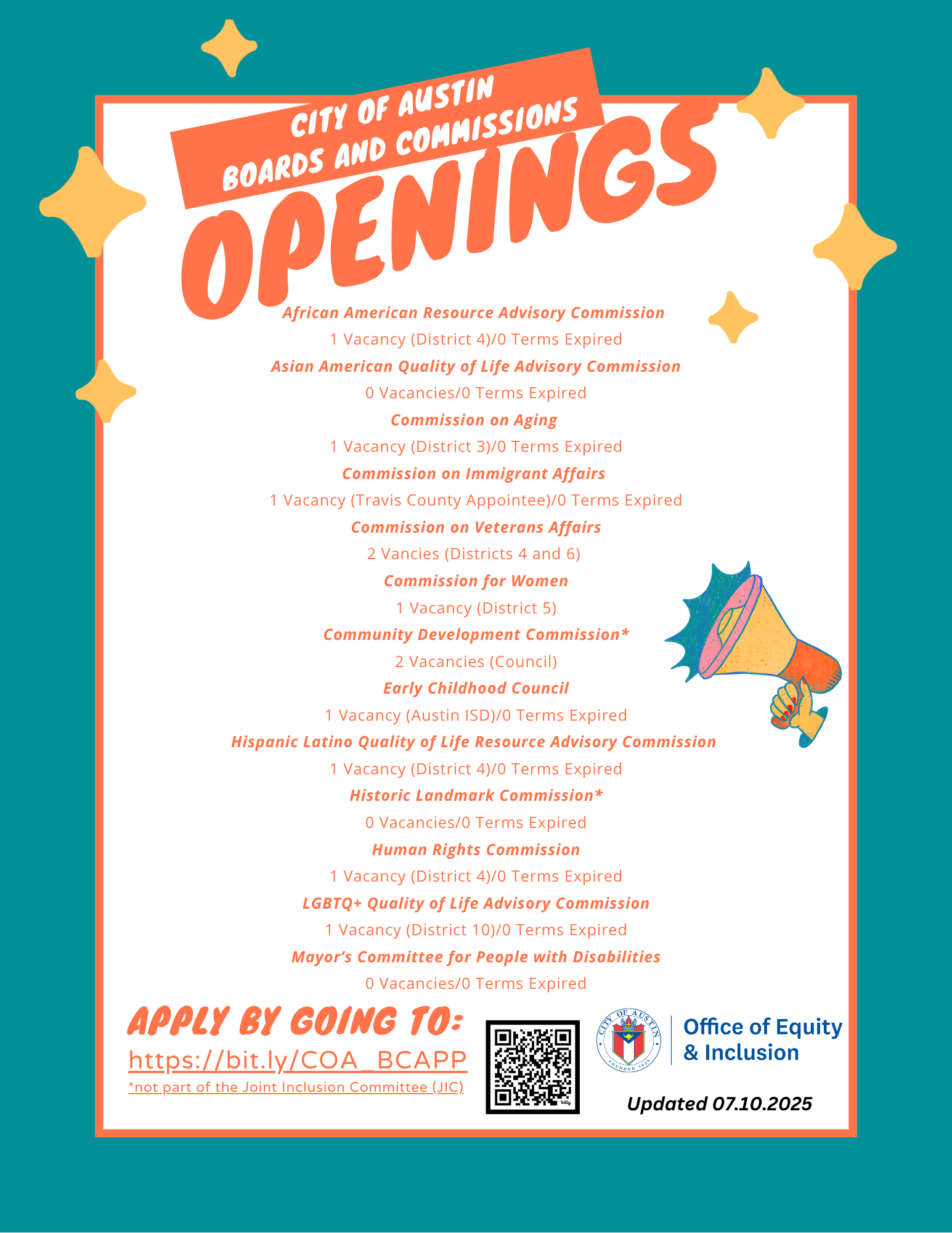 Photograph of a mural titled “The Sisterhood of Two Hearts” displayed on the exterior wall of Mexic-Arte Museum. The artwork features vibrant, colorful depictions of cultural unity between Austin, Texas, and Saltillo, Mexico. Artists: Ana Sofia and Chous. Photo by Lori Renteria. Text overlay says “The Creative Reset” with a City of Austin seal.