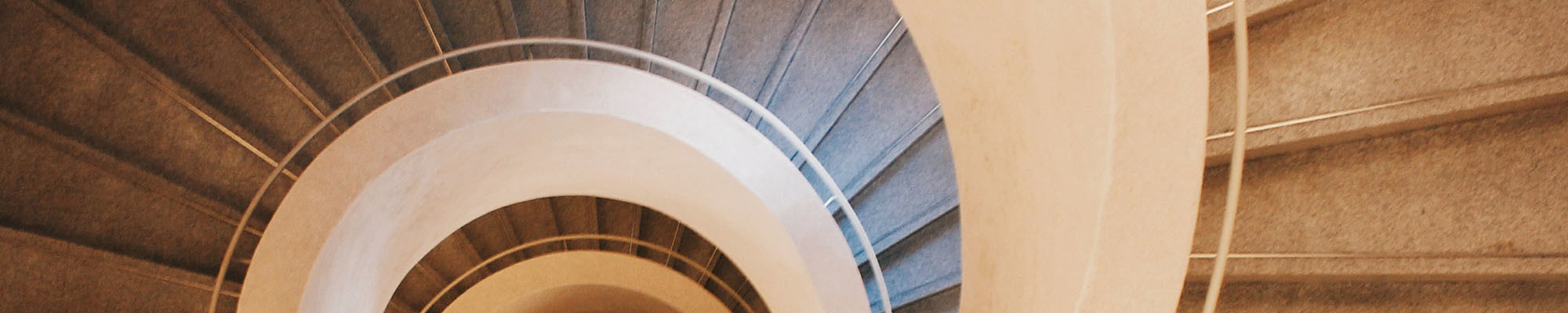 Multiple levels of a spiral staircase