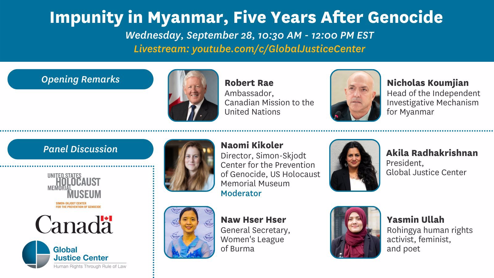 GJC Panel on 'Impunity in Myanmar, Five Years After Genocide'