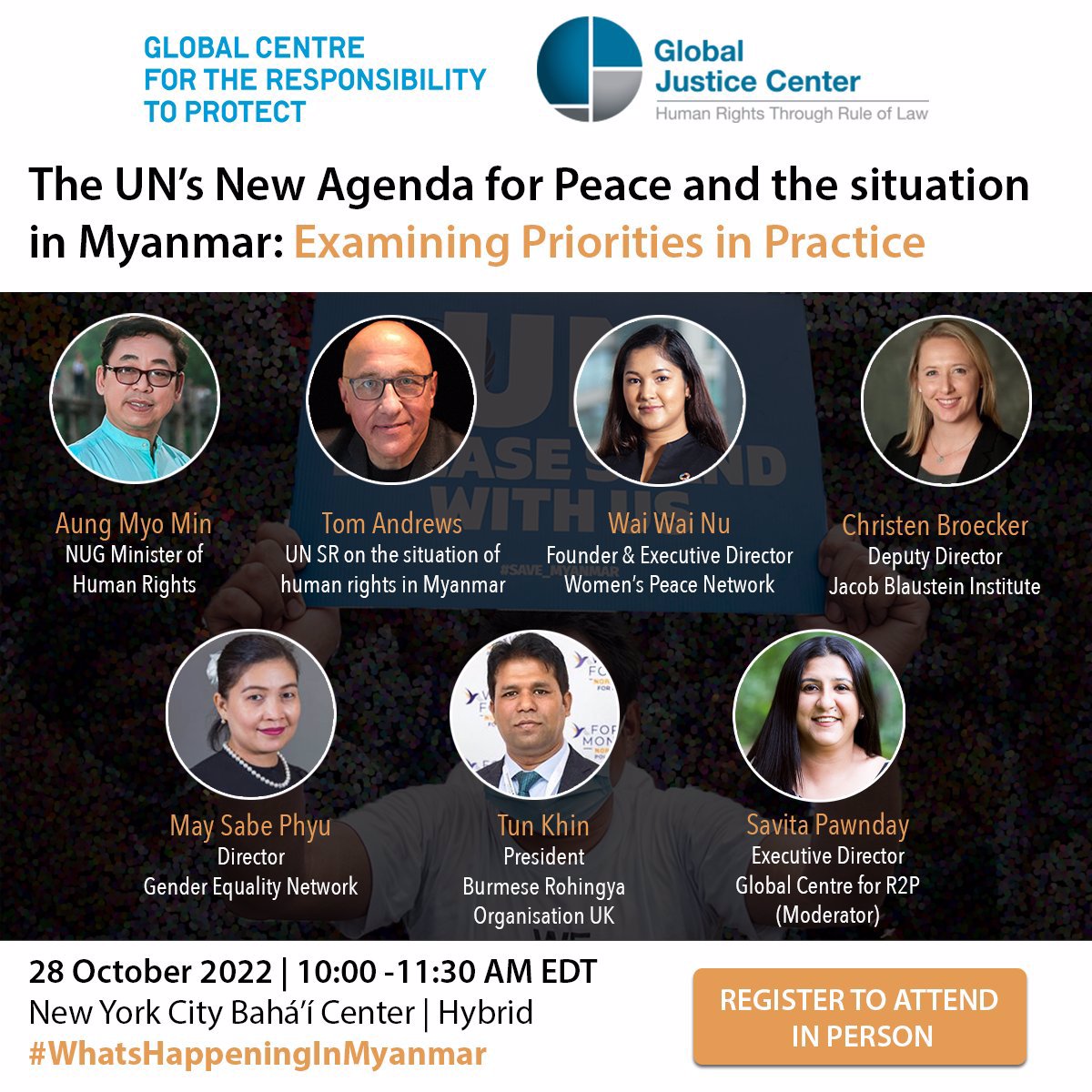 GJC &GCR2P Webinar: The UN's New Agenda for Peace and the situation in Myanmar