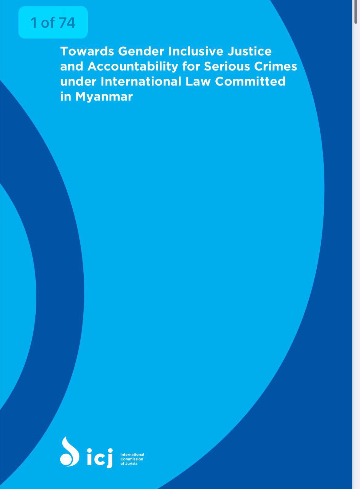 ICJ Report on Gender Inclusive Justice and Accountability in Myanmar