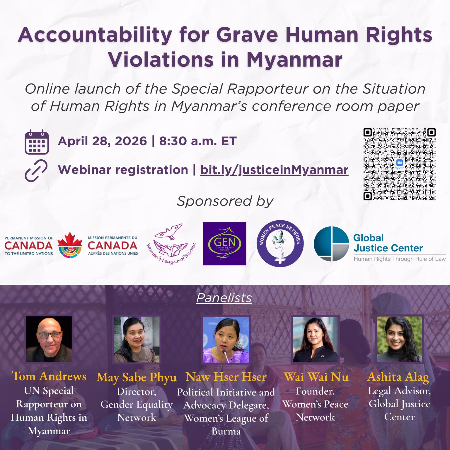 GJC's Webinar on 'Accountability for Grave Human Rights in Myanmar'