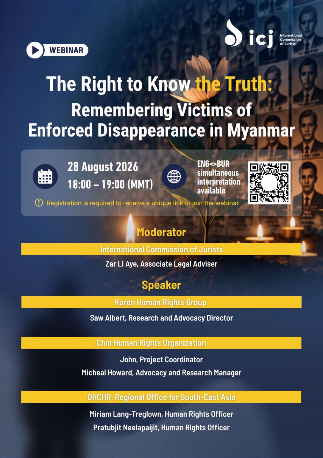 ICJ Webinar on Enforced Dissapearances in Myanmar