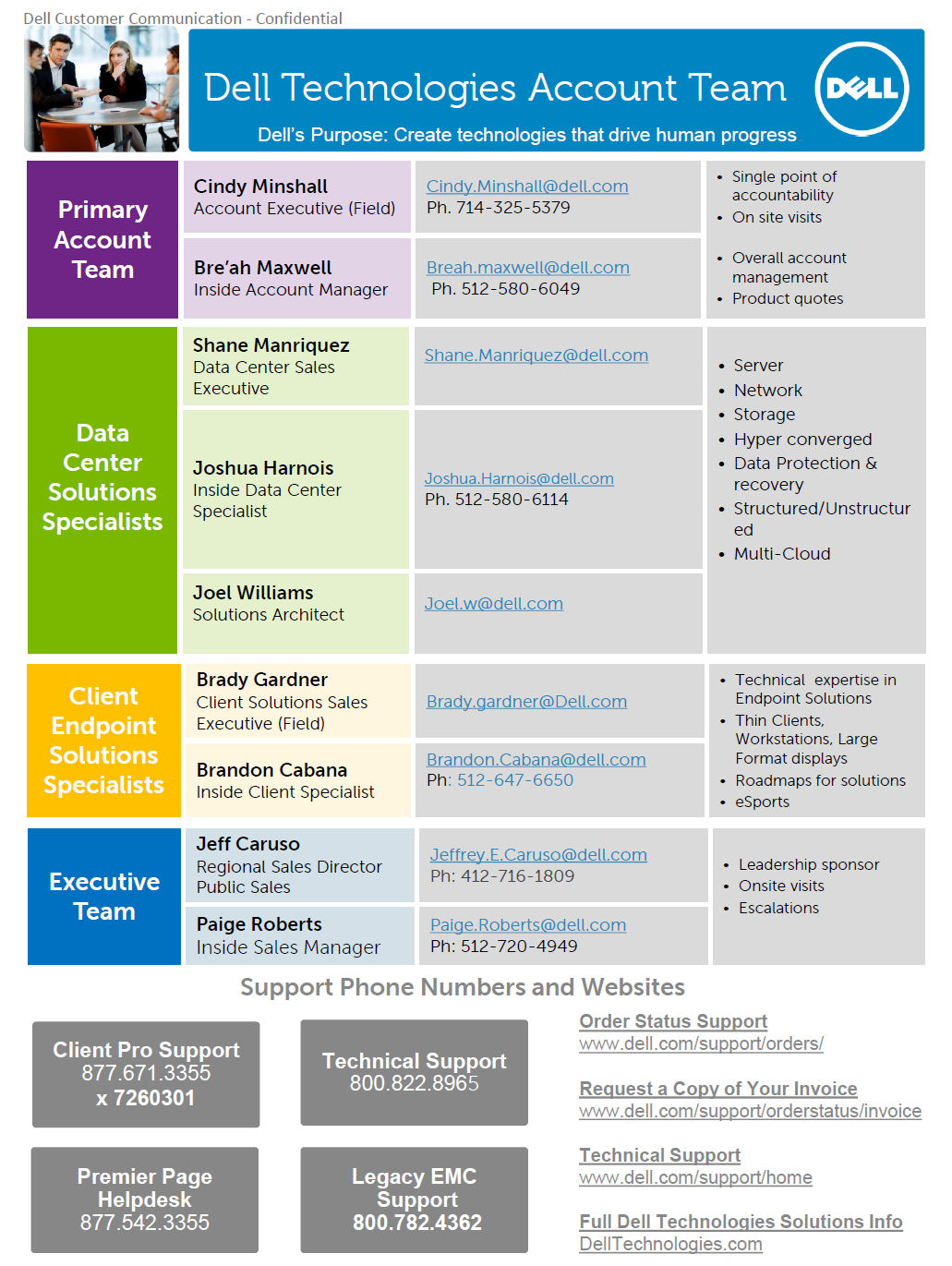 Screen Capture of Dell Account Team flyer for UCR