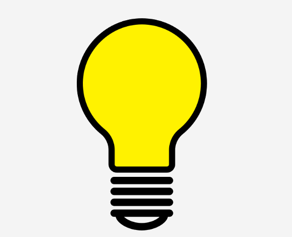 decorative image of a yellow lightbulb