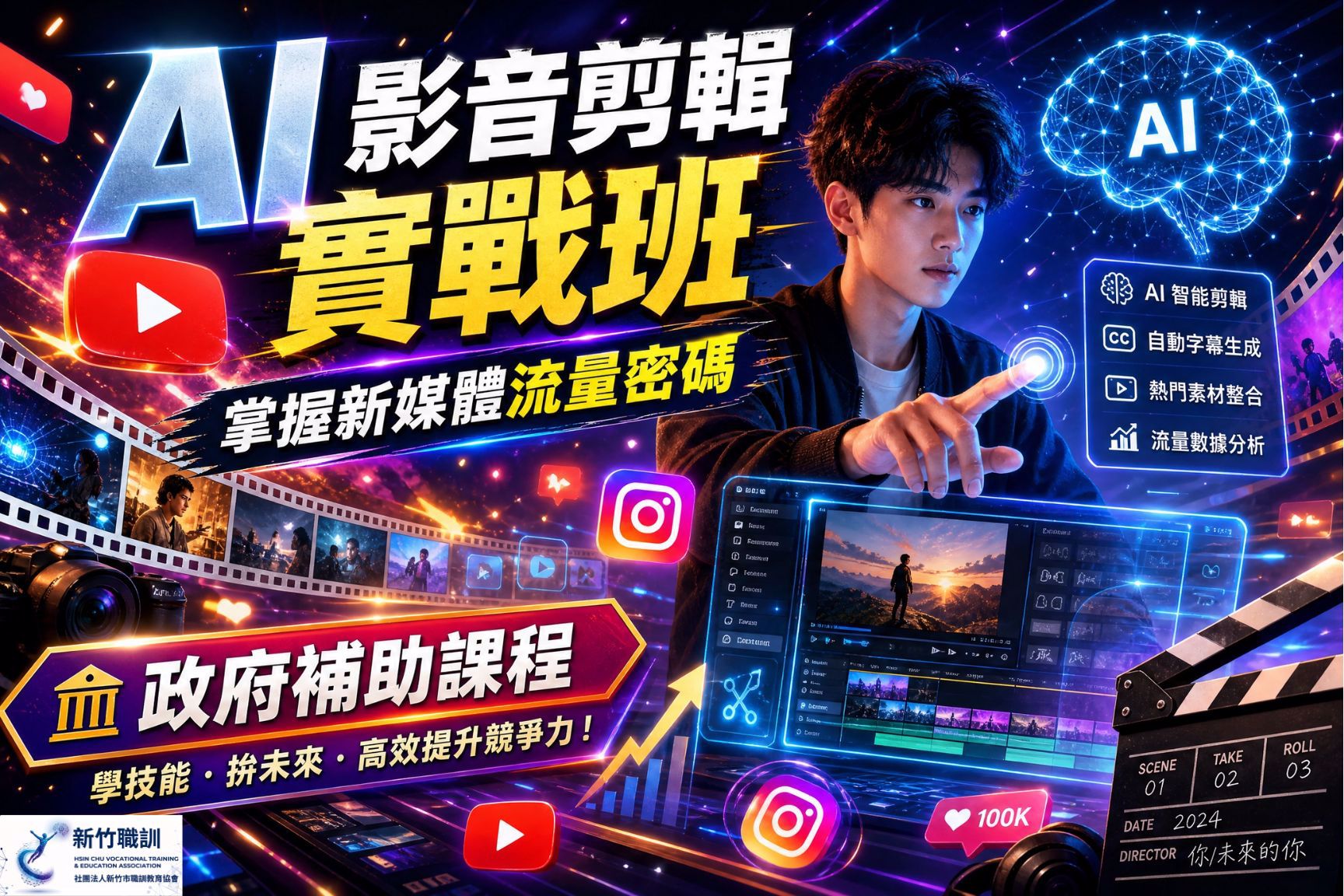 AI 新媒體影音剪輯訓練班