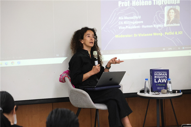 聯合國人權事務委員會副主席、知名法律學者Hélène Tigroudja教授蒞臨社科院主講《International Human Rights Law - A Treatise》新書分享會。（照片來源：社科院）