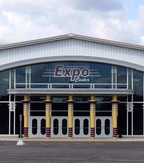 Cropped front view of Expo Center building