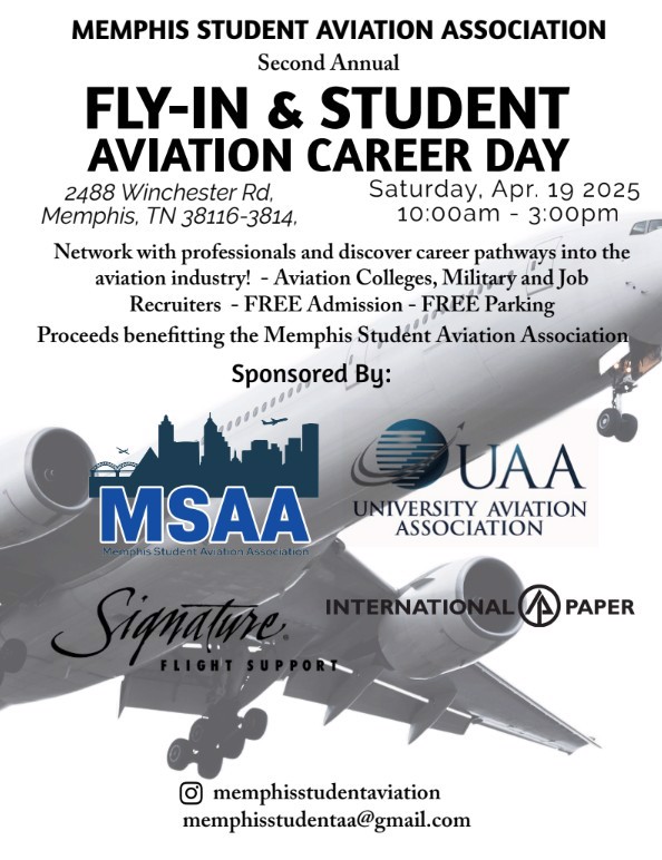 Graphic of Memphis Student Aviation Assoc. Fly-In and Student Aviation Career Day