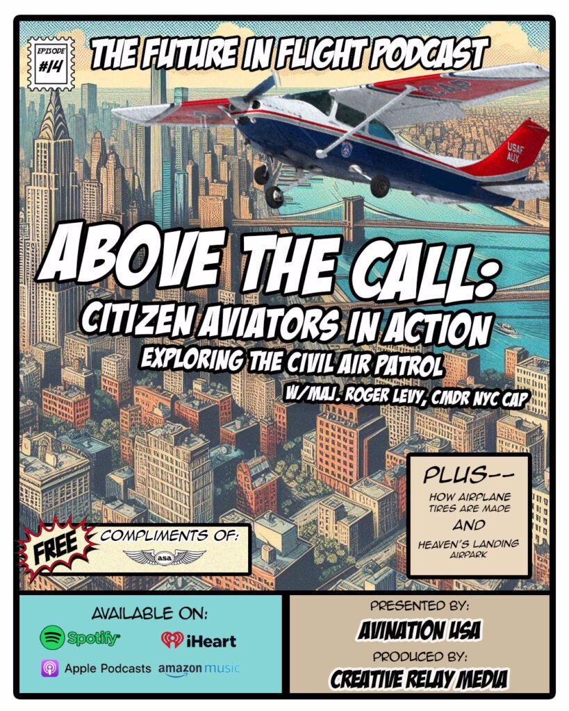 Graphic of a highwing GA aircraft flying over New York City