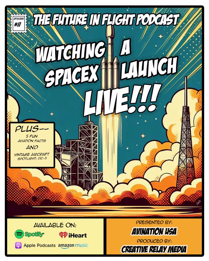 Graphic is Rocket taking off from launch pad