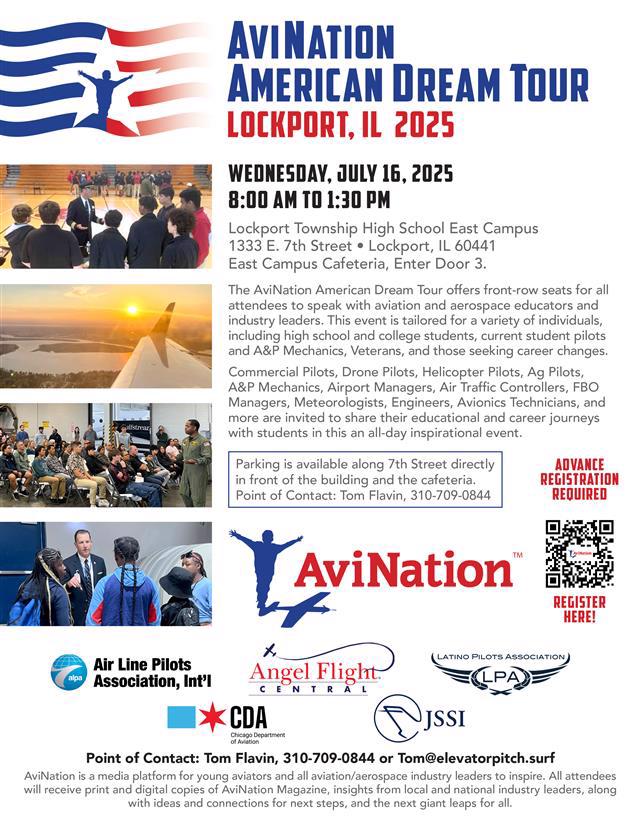 Flyer for AviNation American Dream Tour Lockport IL