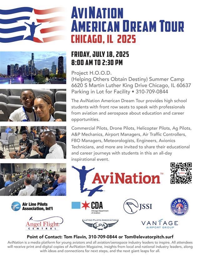 Flyer for AviNation American Dream Tour Chicago IL