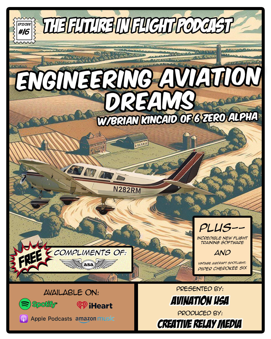 Graphic of GA Aircraft flying over farmland