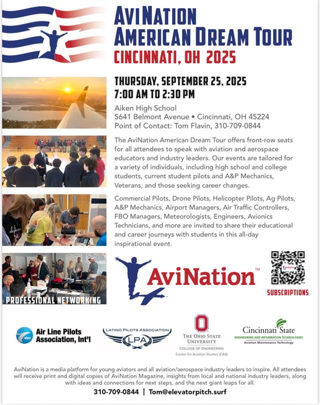 Graphic AviNation American Dream Tour Stop Cincinnati, OH